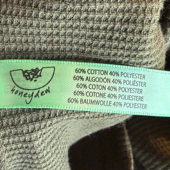 Honeydew Intimates Woodland‎ Thermal Pajama Set Long Sleeve Top Shorts XL - Picture 8 of 9